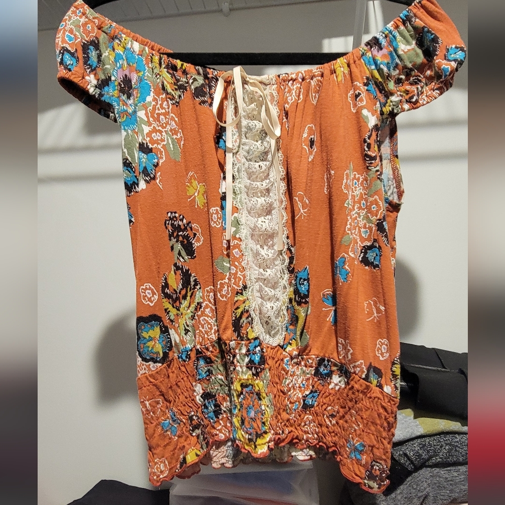 American Rag cap sleeve burnt orange top Size Small